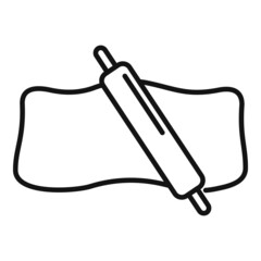 Wood roll bread icon outline vector. Pizza flour