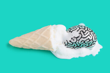 Human brain in a melted ice cream