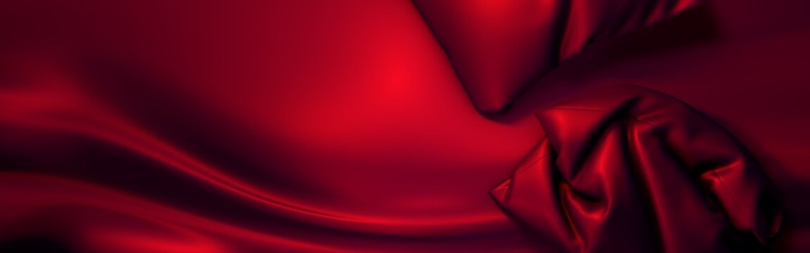 Bed pillows with red erotic lights. 3D rendering