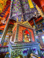 Obraz premium Wat Phra Phutthabat Tak Pha temple on top of the mountain in Lamphun, Thailand