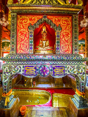 Wat Phra Phutthabat Tak Pha temple on top of the mountain in Lamphun, Thailand