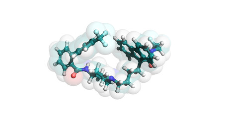Lomitapide, cholesterol-lowering drug, 3D molecule