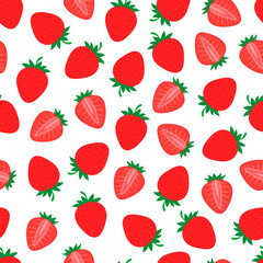 Seamless pattern strawberry vector Illustration