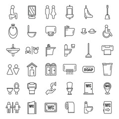 Wc icons set outline vector. Toilet sign