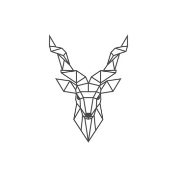 Abstract geometric antelope head in polygonal style logo. Geometric line gazelle Vector illustration © ellistya
