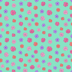 Seamless vector pattern of flowers. Background for greeting card, website, printing on fabric, gift wrap, postcard and wallpapers. Camellia flowers. 