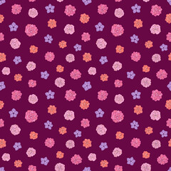 Fototapeta na wymiar Seamless vector pattern of flowers. Background for greeting card, website, printing on fabric, gift wrap, postcard and wallpapers. Camellia flowers. 