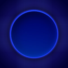 Abstract vector blue dotted lines background illustration with round banner