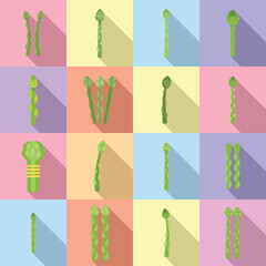 Asparagus icons set flat vector. Cook food