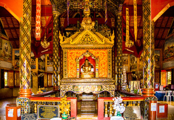 Wat Phra Phutthabat Tak Pha temple on top of the mountain in Lamphun, Thailand