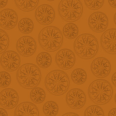 Pattern of lemon slices drawing with lines