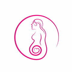 beauty pregnant women vector icon