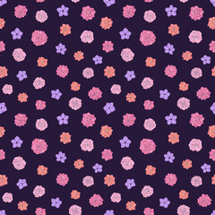 Seamless vector pattern of flowers. Background for greeting card, website, printing on fabric, gift wrap, postcard and wallpapers. Camellia flowers. 
