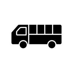 Bus icon vector. transportation, land transportation, public transport. Solid icon style, glyph. Simple design illustration editable