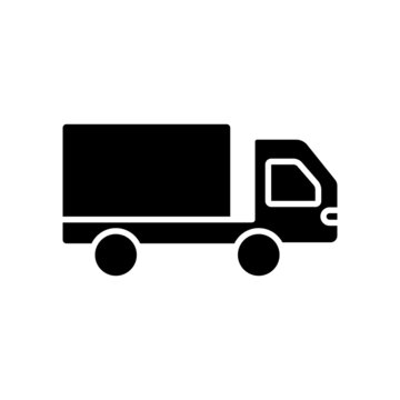 Truck icon vector. transportation, land transportation. Solid icon style, glyph. Simple design illustration editable