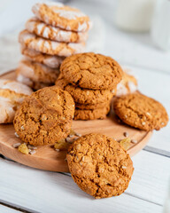 Homemade cookies with cereal and raisin