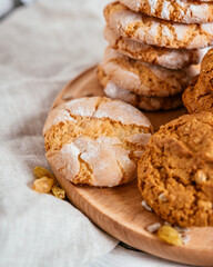 close up of almond cookie