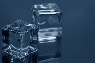 ice cubes on the glass