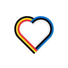 unity concept. heart ribbon icon of belgian and estonia flags. vector illustration isolated on white background