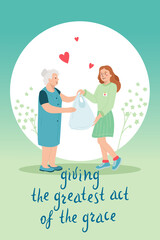 Charity Elderly Vertical Background