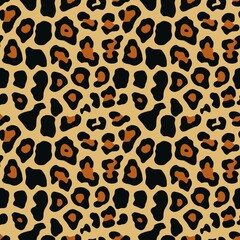 
Vector pattern leopard skin seamless print for textiles, wild cat skin