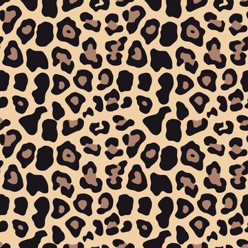 Leopard print vector seamless camouflage, cat skin, trendy texture for textile.