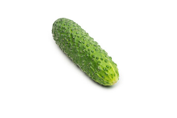 Fresh green cucomber isolated on white background.
