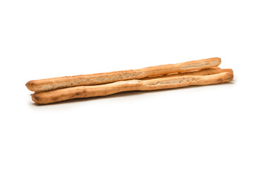 Bread sticks isolated on white background.