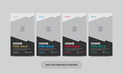 Real estate social media story template bundle. Hotel social media stories bundle