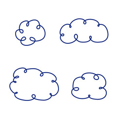 Clouds icon logo sign Scribble template Hand drawn ink sketch Doodle cute design Cartoon children's style Fashion print clothes apparel greeting invitation card cover flyer poster banner background ad