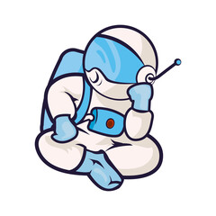 green astronaut design