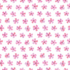 Seamless vector pattern of sakura flowers. Decoration print for wrapping, wallpaper, fabric, textile. Spring background. Cherry blossoms. 