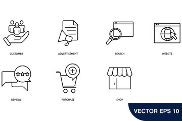 Customer journey icons set . Customer journey pack symbol vector elements for infographic web