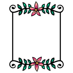 colorful floral square frame