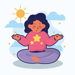 Fototapeta premium relaxed girl meditating