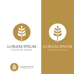 Wheat or cereal logo, wheat field and wheat farm logo.With easy and simple editing illustrations.
