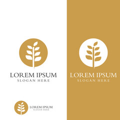 Wheat or cereal logo, wheat field and wheat farm logo.With easy and simple editing illustrations.