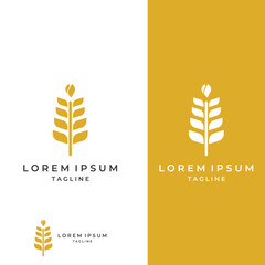 Wheat or cereal logo, wheat field and wheat farm logo.With easy and simple editing illustrations.
