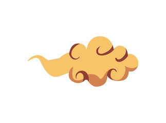 flat golden chinese cloud