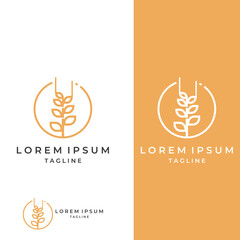 Wheat or cereal logo, wheat field and wheat farm logo.With easy and simple editing illustrations.