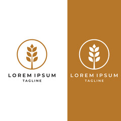 Wheat or cereal logo, wheat field and wheat farm logo.With easy and simple editing illustrations.