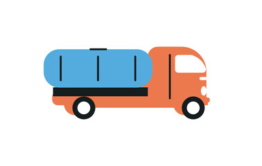 flat orange truck design