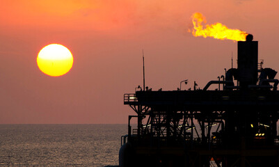 Flare at an offshore oil rig