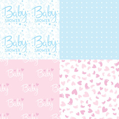 A set of ready-made designs for newborns. This is a boy. It's a girl. Vector illustration.