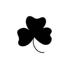 Fototapeta na wymiar Trefoil and quatrefoil clover leaf traditional Irish symbol, St. Patrick's Day clovers flat vector icons, black silhouette luck sign on white background, clover vector.