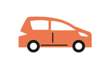 flat orange car design