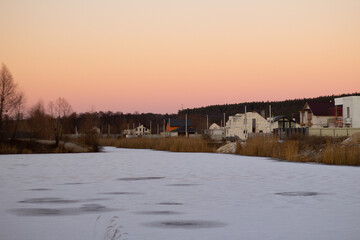 winter landscape in the village