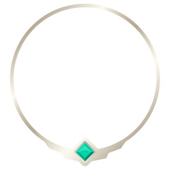 pearl circle frame with gem