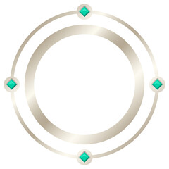 pearl circle frame with gem