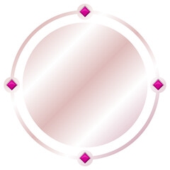 rose gold circle frame with gem